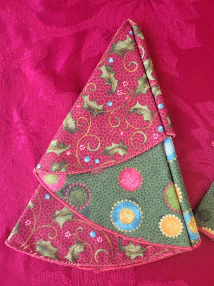 6件套手工圣诞树双面布餐巾全圆 — 第 2/4 张图片