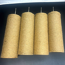 Set of 4 Sisal Cat Scratching Post Replacement Poles with Mounting Bolts