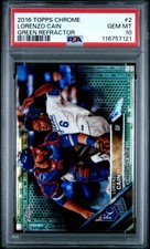 2016 TOPPS CHROME GREEN REFRACTOR #2 LORENZO CAIN 29/99 PSA 10