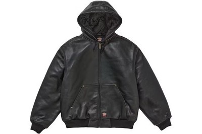 Supreme X Dickies Hooded Leather Work Jacket FW24 Size M (Worn 1X