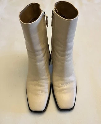 Botines Sam Edelman Winnie de cuero marfil para mujer talla 9 M - Imagen 1 de 4