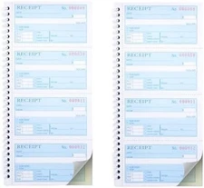 2 Packs Receipt Book with Carbon Copies 2-Part Carbonless 200 Sets