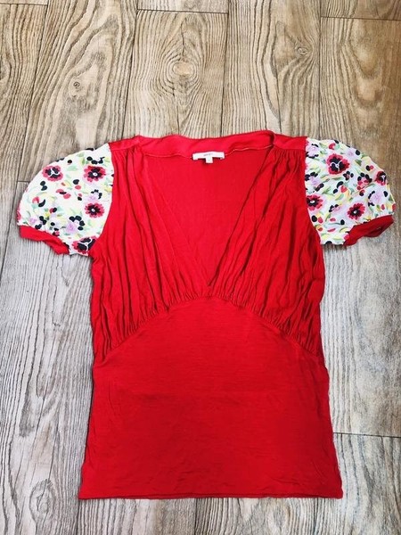 Women Kenzo Shirt Red Silk 34 / XS / 42