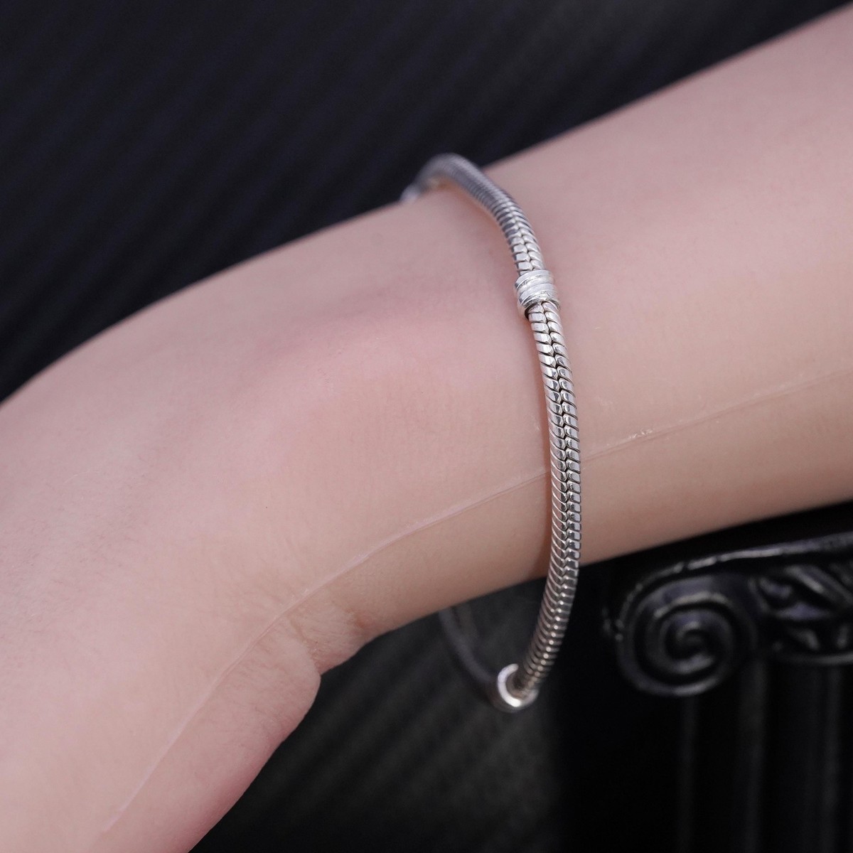 6.5” 3mm, vintage Pandora ALE sterling silver 925 handmade snake