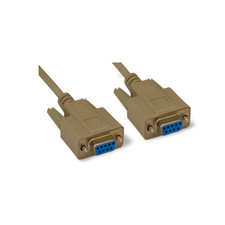 10ft DB9 Female to DB9 Female Cable RS232 Serial - Beige