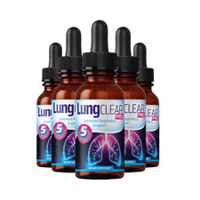  5-Pack Lung Clear Pro Drops - LungClear Healthy Lung Support Drops