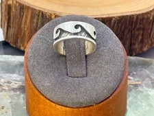 Vintage Hopi Overlay Sterling Silver Wave Rin...