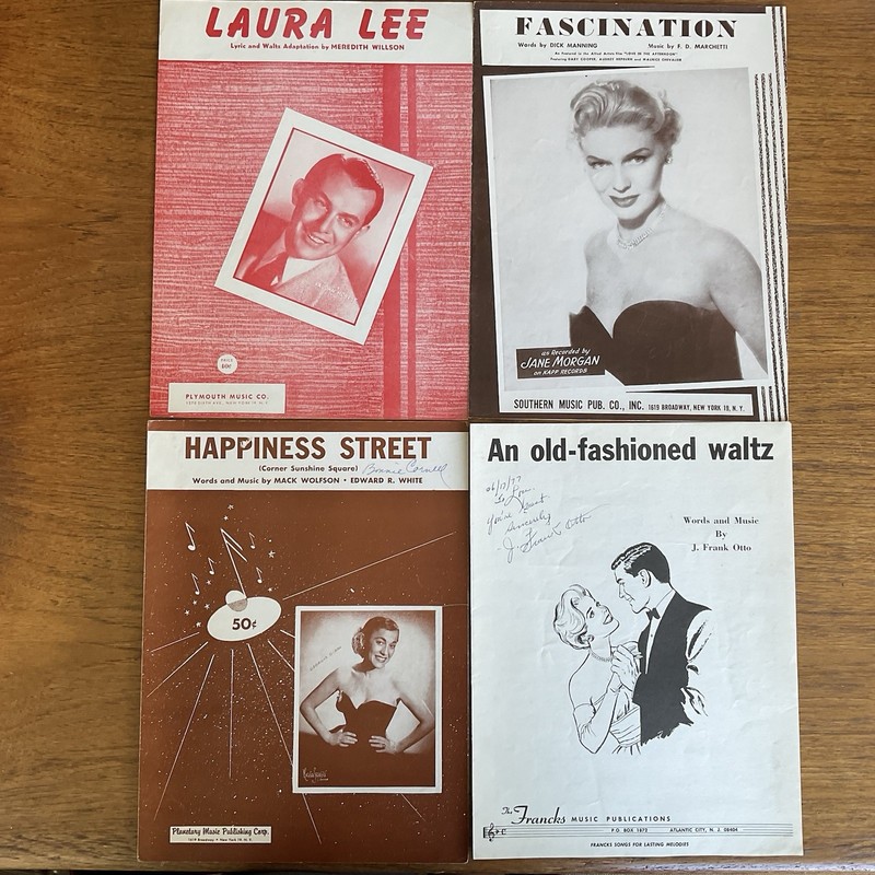 Lot~4 sheet music~Laura Lee+Fascination+Happiness Street+An Old-fashioned Waltz