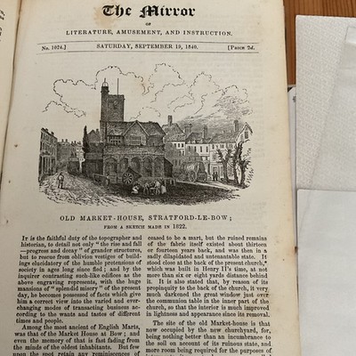 Antiker Druck 1840 - STRATFORD LE BOW - DAS ALTE MARKTHAUS 
