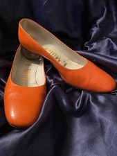VTG 60s 70s L. Miller Orange Women s Shoes Lucite Ball Heels Kitschy Groovy Sz 8