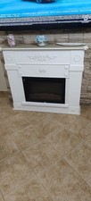 Classic Fire Lugano 1800W Camino Elettrico con Effetto Fuoco - Bianco/Nero
