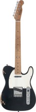 Besondere Relic E-Gitarre im TL-Stil in Black mit 2 Single Coils Pickups