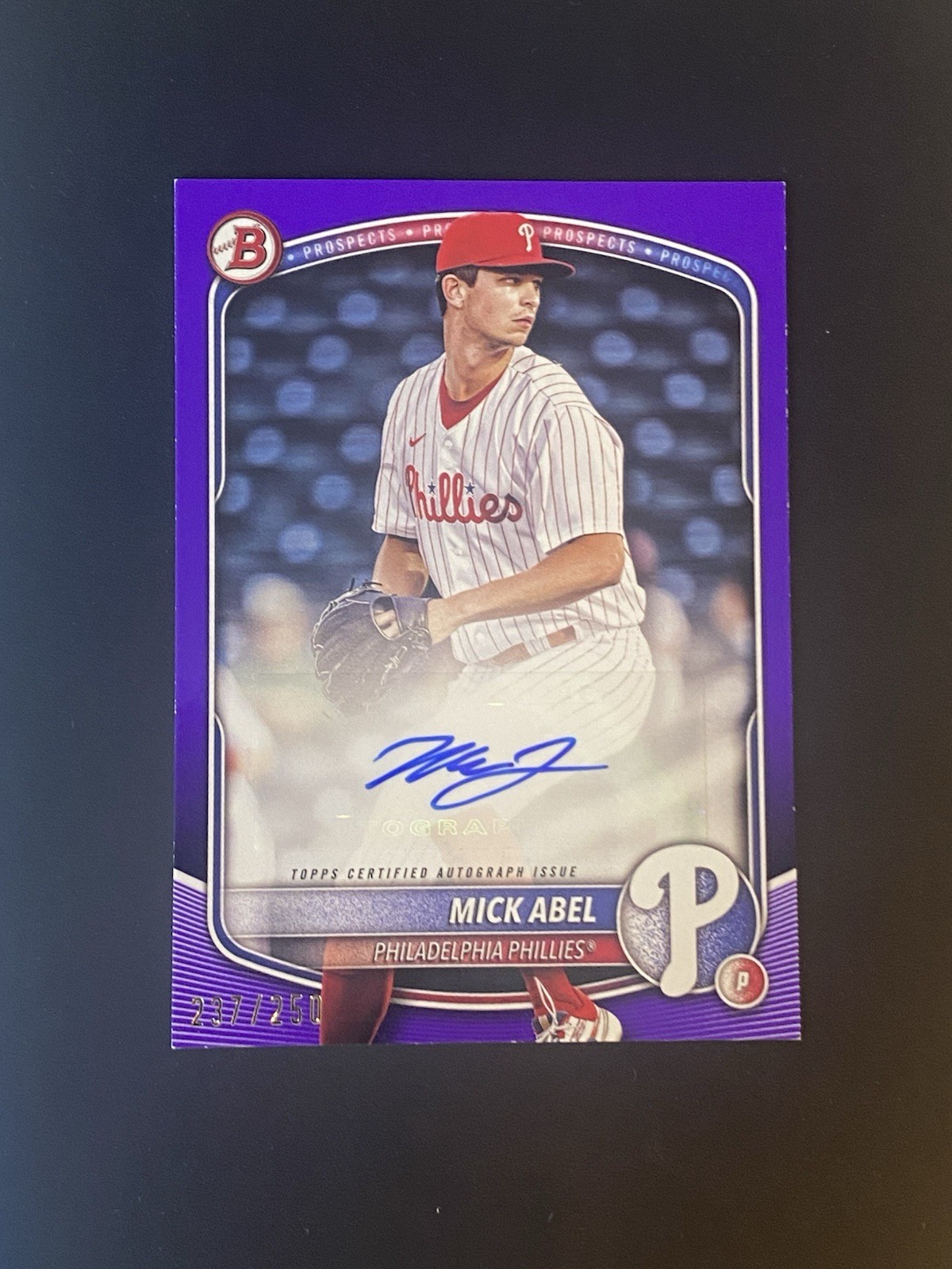 2025 Bowman - Paper Prospect Retail Autographs Mick Abel #BPA-MA Purple /250