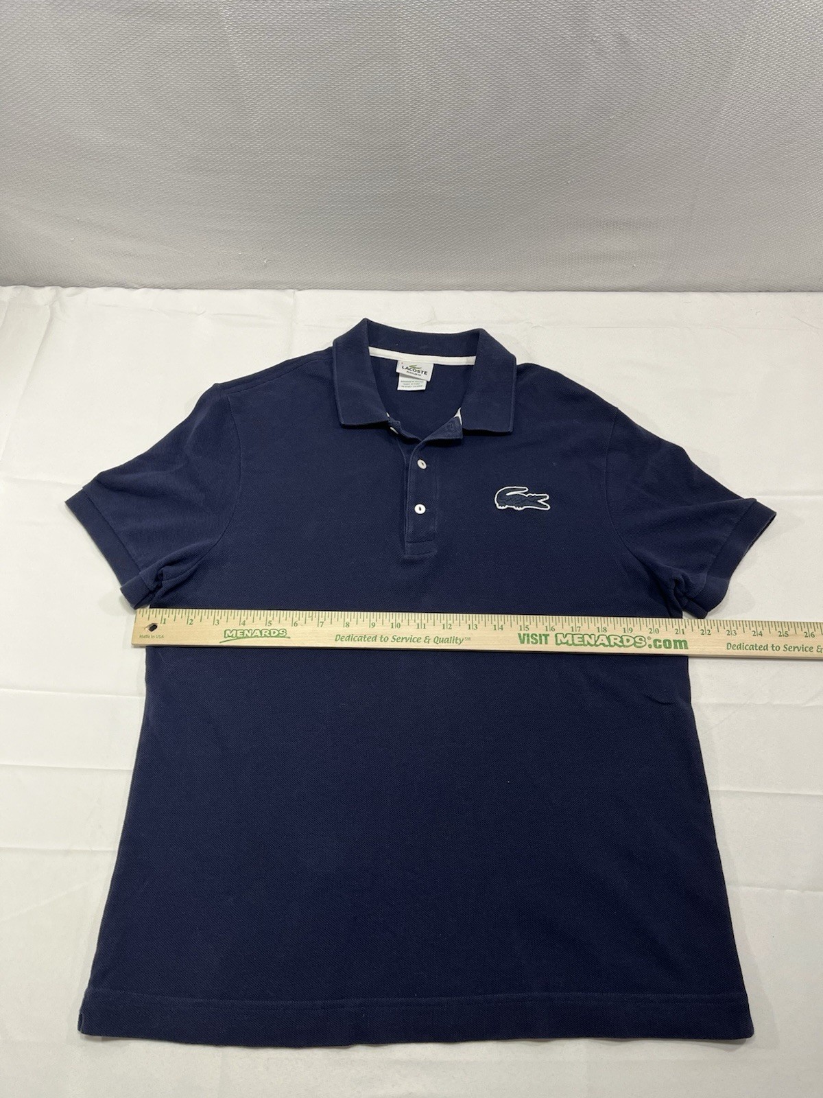 Lacoste Devanlay Polo Shirt Men L (6) Blue Big Alligator Logo Short Sleeve Golf thumbnail 4