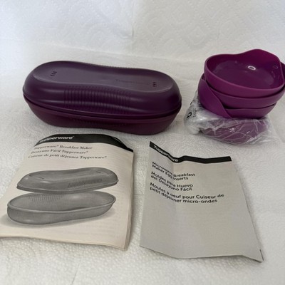 Tupperware Microwave Breakfast Maker 6 Egg Inserts Purple Cooker With Manuals