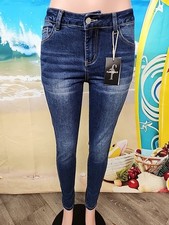 Nwt Flamingals 89338 Women's Blue Skinny Jeans 5 Pockets Size Large