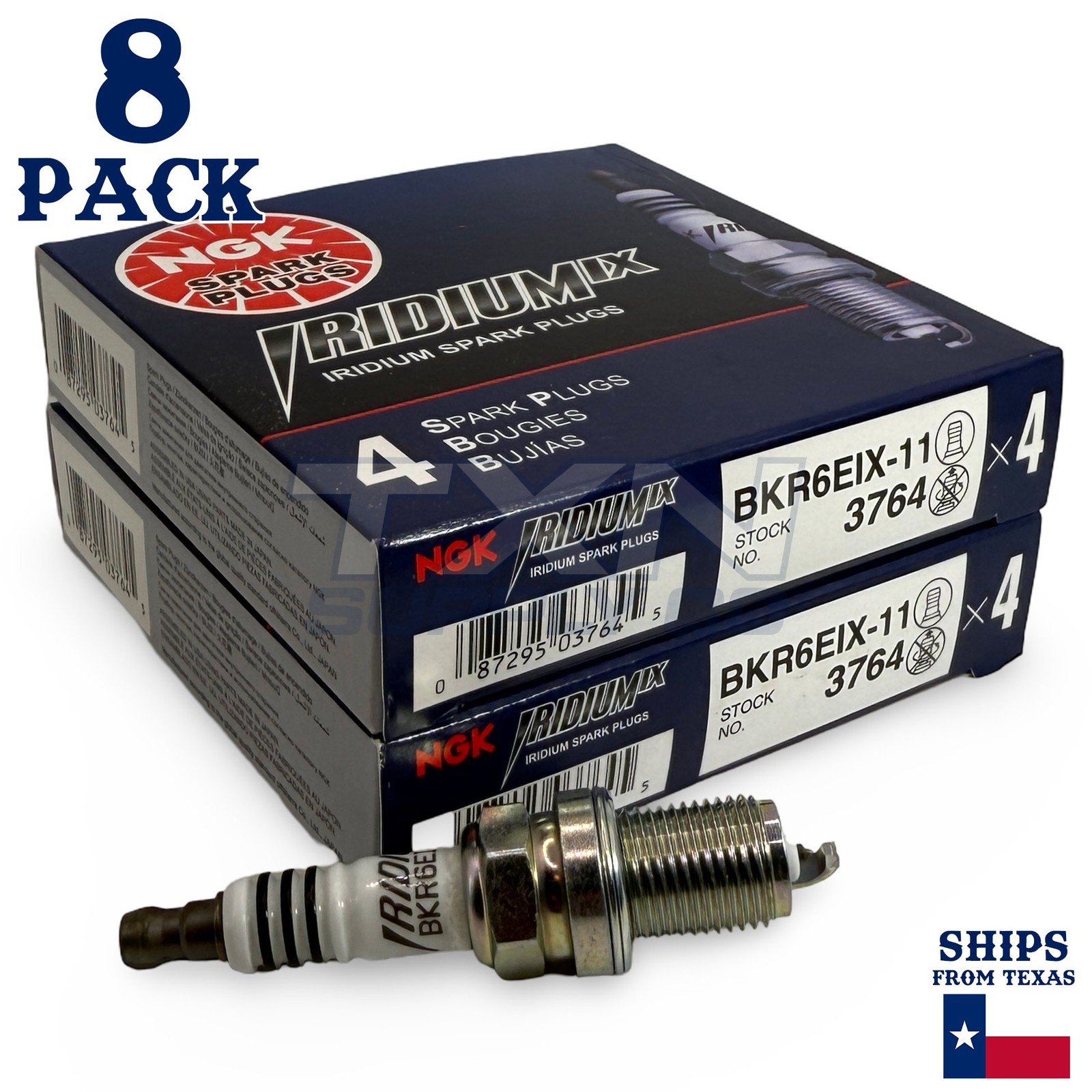 8 Pack NGK Iridium IX 3764 Spark Plugs BKR6EIX-11