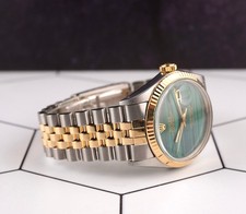 Rolex 36mm Datejust 18K Steel Yellow Gold Malachite Dial Watch 16013 5