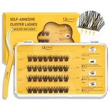 Self Adhesive Eyelashes Kit, Press on Lashes Pre Glued Eyelash Clusters Self Sti