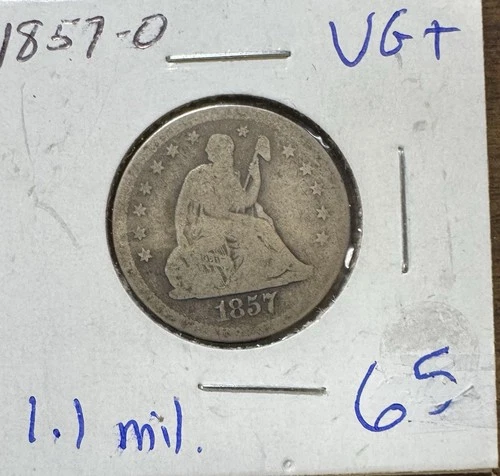 1857-O Seated Liberty Quarter — photo from another recent sale