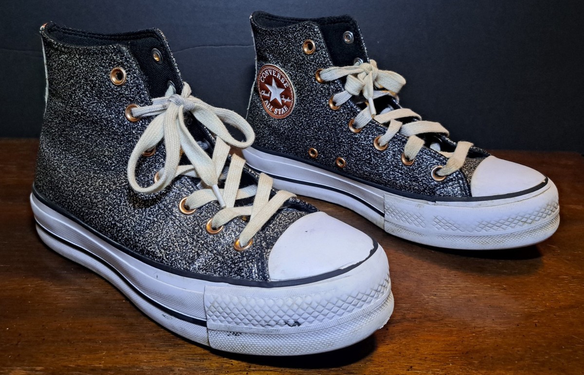 HD Converse All Star Metallic Glitter Black Copper Hi Platform