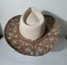 BULLHIDE Montecarlo Cowgirl Western Straw Stampede Neck Strap Hat Leather Band S
