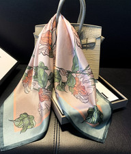 100 Silk Scarf Square Neckerchief 65X65cm Shawl Bandanna lace Print Wrap new