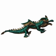 The Puppet Company Green Gold Dragon Shimmery Wings Hand Puppet 28" Plush