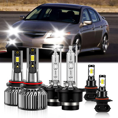 For Acura TL 2002-2003 6x LED HID Headlight High Low+Fog Light Kit Bulbs 26000LM