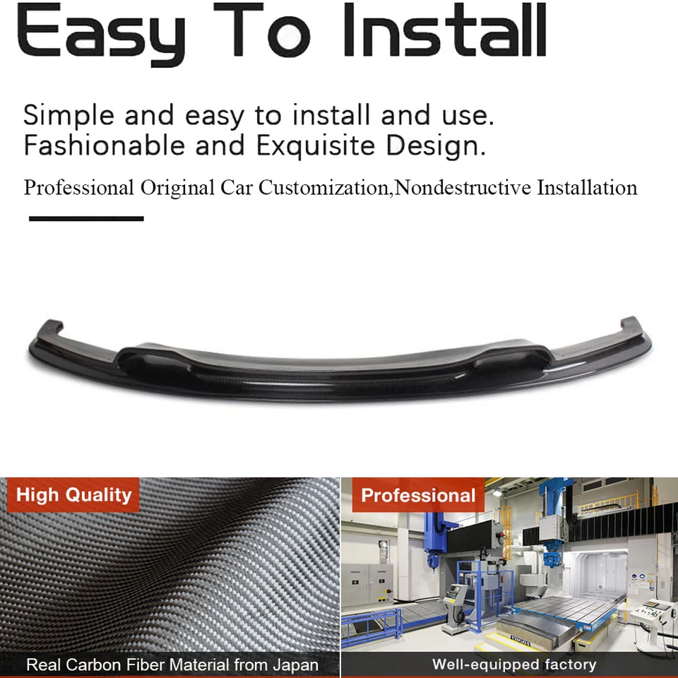 For BMW F30 F31 320i 325i 335i MSport 12-18 REAL CARBON Front Bumper Lip Spoiler - Image 2 of 4