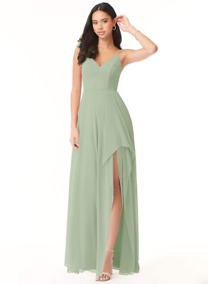 Azazie Collette JBD Dress Agave Green Size J14 NWT | eBay