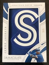 2019 Immaculate Jonathan Davis Jumbo Jackets LOGO Patch #2/5 Toronto Blue Jays