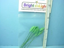 Miniature Green Leaves on Wire (10) #3111 Bright Delights 1/12th