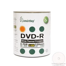 Smartbuy DVD-R 16X 4.7GB White Thermal Hub Printable Blank Disc Everest / Prism