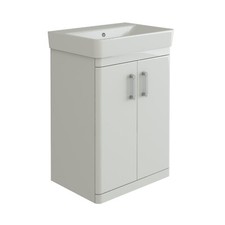 Sandringham 600mm Waterproof  Bathroom Vanity Unit with Deep Basin Gloss White