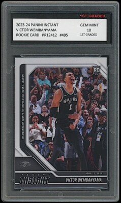 #ad Victor Wembanyama 2023 24 Panini Instant 1st Graded 10 NBA Rookie Card RC #495 $118.99