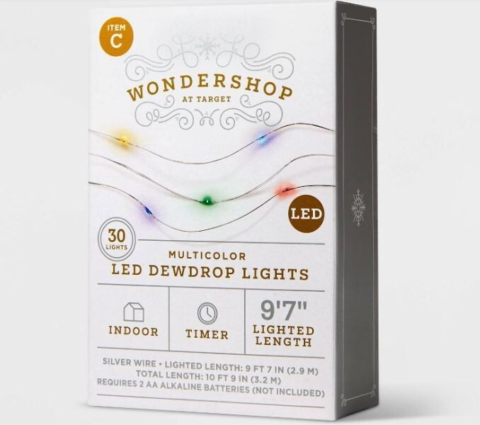 30ct Battery Operated LED Dewdrop Fairy String Lights Multicolor