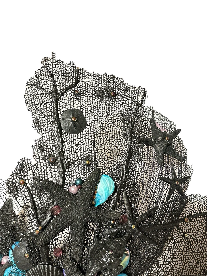 Masquerade Under The Ocean Little Mermaid Seashell Girl Black Mask Ribbon Tie Foto 4 de 4