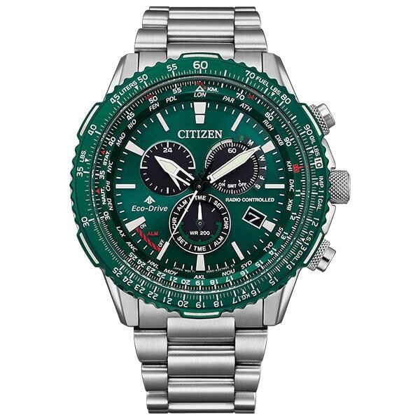 Citizen Promaster Sky CB5004-59W Green Dial Sapphire Radio