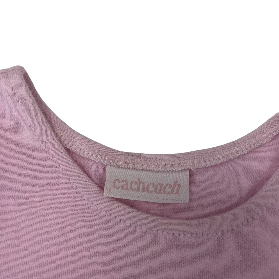 Vestido Cachcach Sin Mangas Volantes Borde Mariposa Floral Apliques Rosa 12 Meses?  Foto 4 de 4