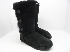 UGG Australia Girl's Bailey Button Triplet 1962 WInter Boots Black Size 6M