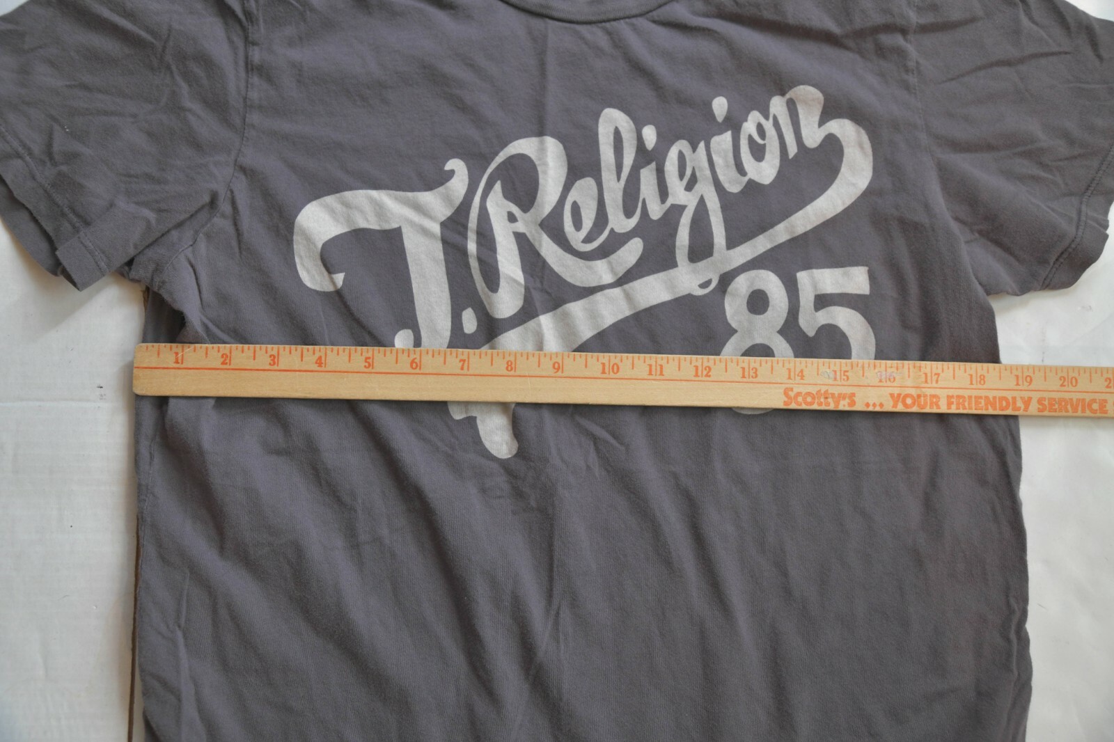 True Religion T-Shirt Top Short Sleeve Logo Men's Size Medium M Gray Cotton thumbnail 4