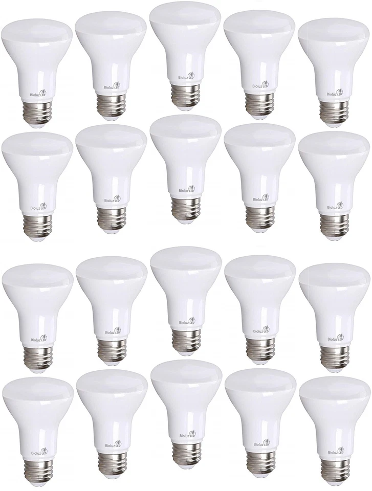 Qty 20 Bioluz LED Br20 Smooth 6w (50w Equivalent) 2700k 540 Lumen Dimmable Flood - Image 2 of 4