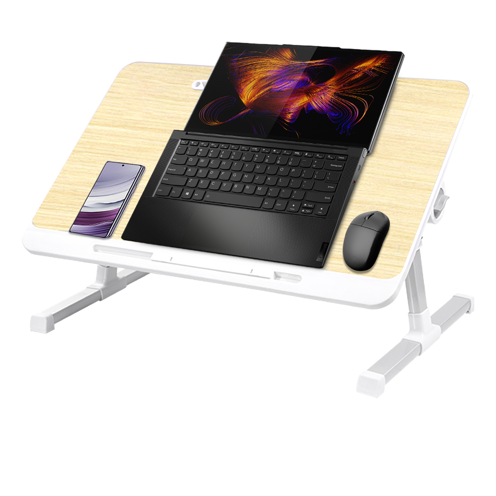 Adjustable Foldable Laptop Stand for Bed with Angle Height Control-image