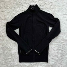 Icebreaker Women’s Full Zip Merino Wool Mock Neck Jacket Size Small Black White