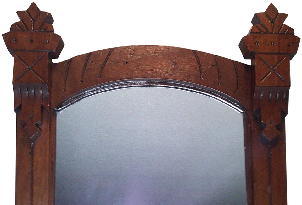 EAST LAKE LATE 19TH C AMERICAN VICTORIAN ANTIQUE SHALLOW CRVD WALNUT