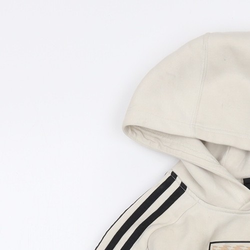 Adidas Jungen Pullover Hoodie beige 11 Jahre mit Logodetail - Bild 9 von 12