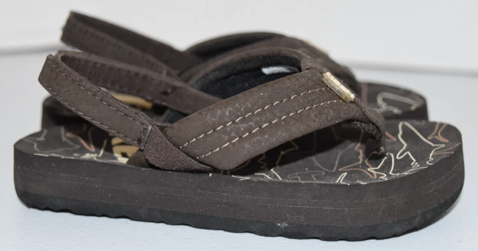 Sandalias Reef para niños pequeños talla 3/4 chanclas marrones Foto 3 de 4