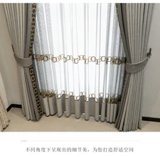 high-grade modern classical Simplicity cotton gray curtain valance tulle M1530