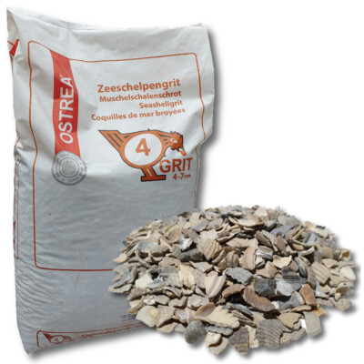OSTREA Muschelschalengrit 25 kg 4-7 mm Gr. 4 Muschelgrit Muschelschrot Muschel